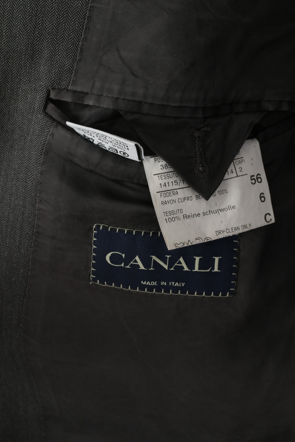 Canali Men 56 46 Blazer Gray Vintage Wool Burki Super 120's Single Breasted Jacket