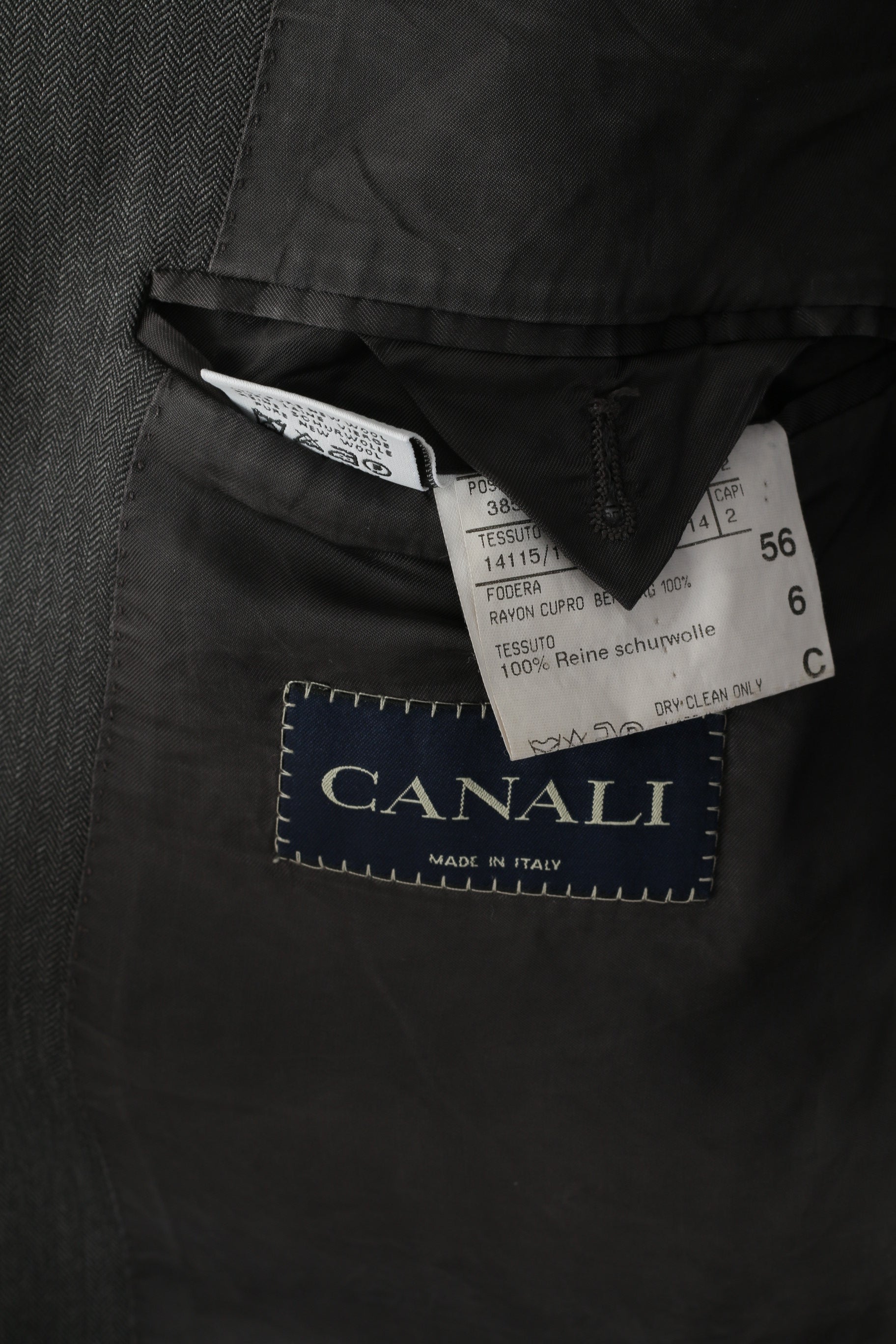 Canali Men 56 46 Blazer Gray Vintage Wool Burki Super 120's Single Breasted Jacket