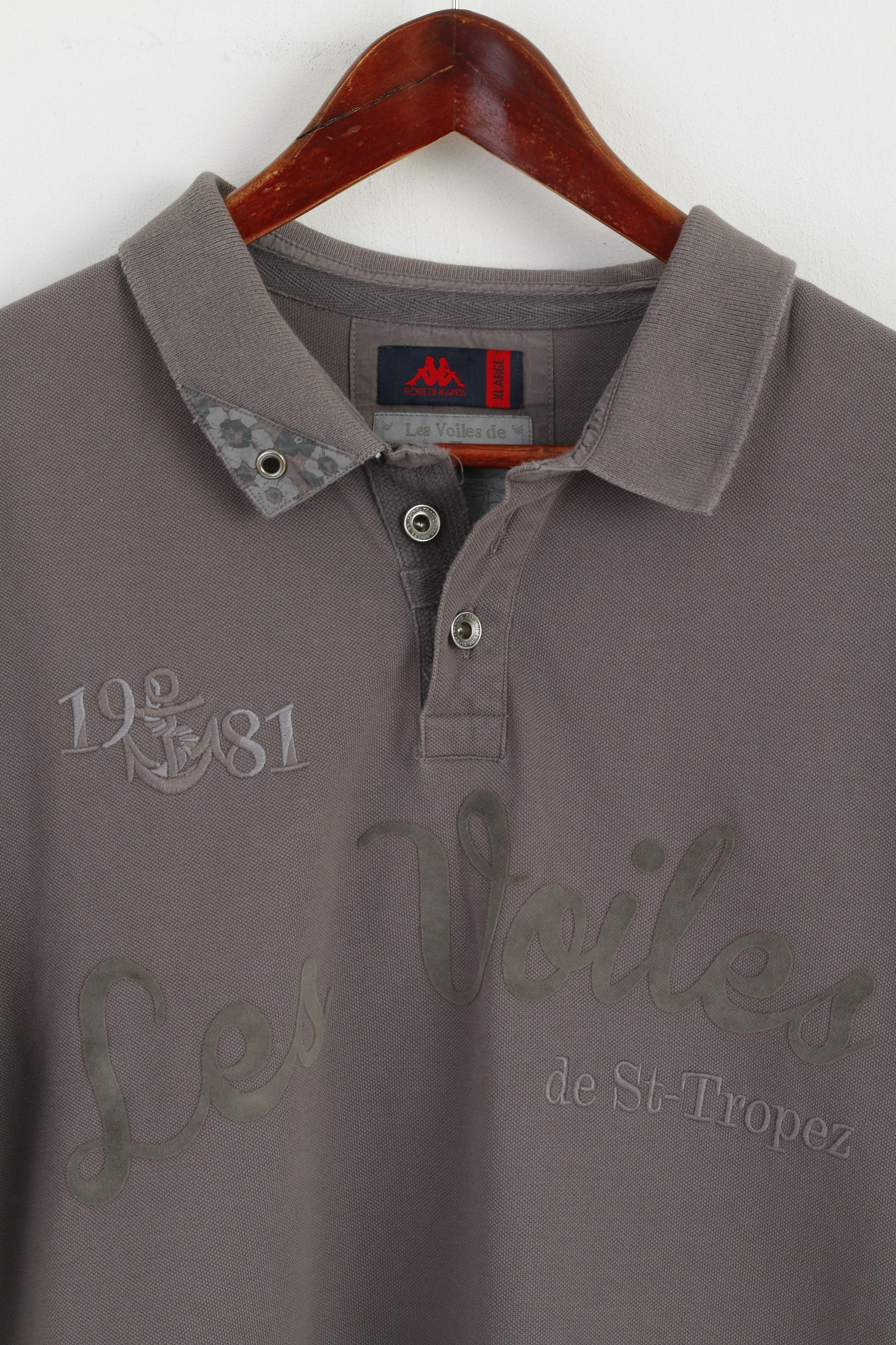Robe Di Kappa Polo da uomo XL (L) in cotone grigio Saint Tropex 2015 Top limitato