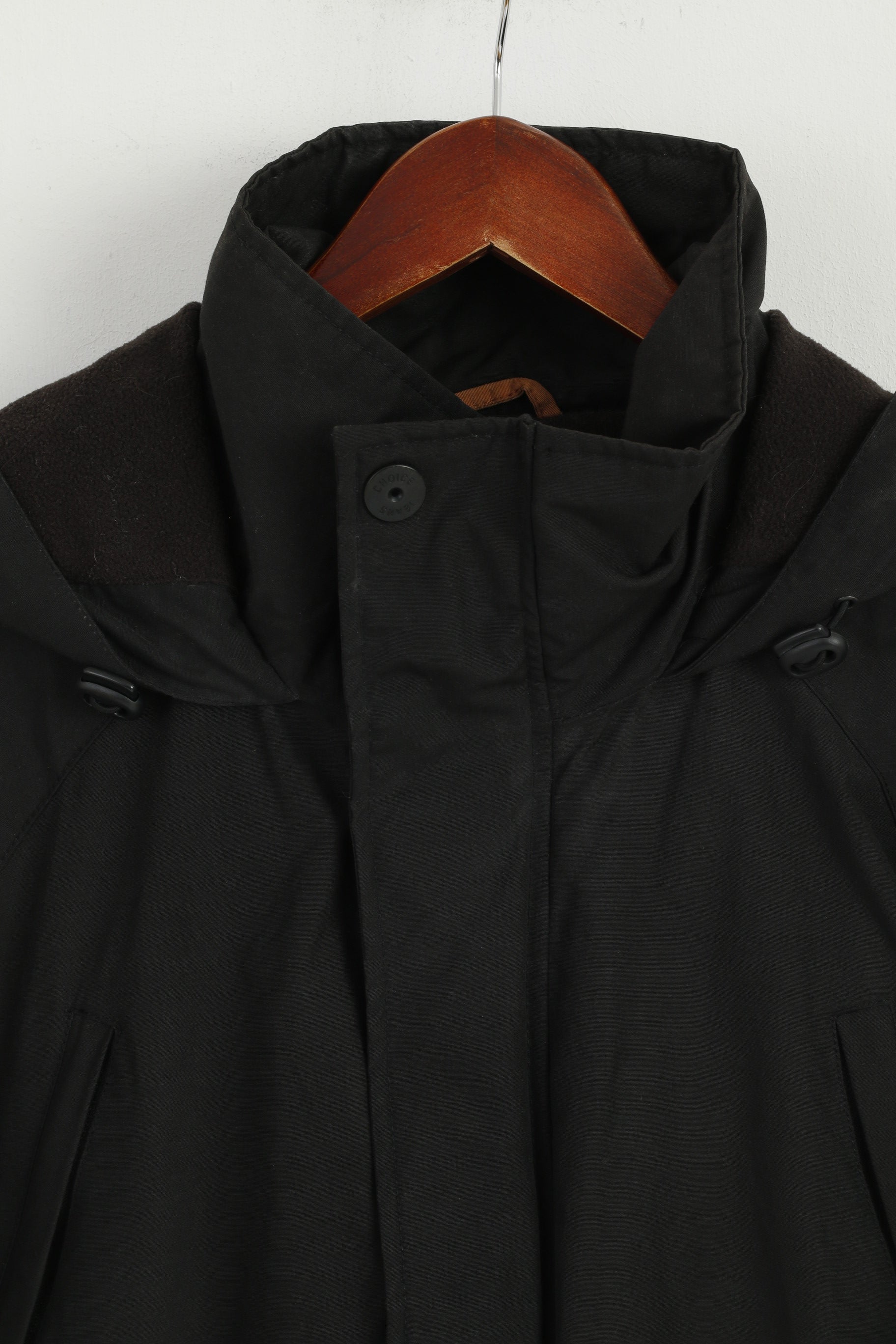 Henry Choice Men XL Jacket Black Dakota Pernament Denim Hood Fleece Lined Top