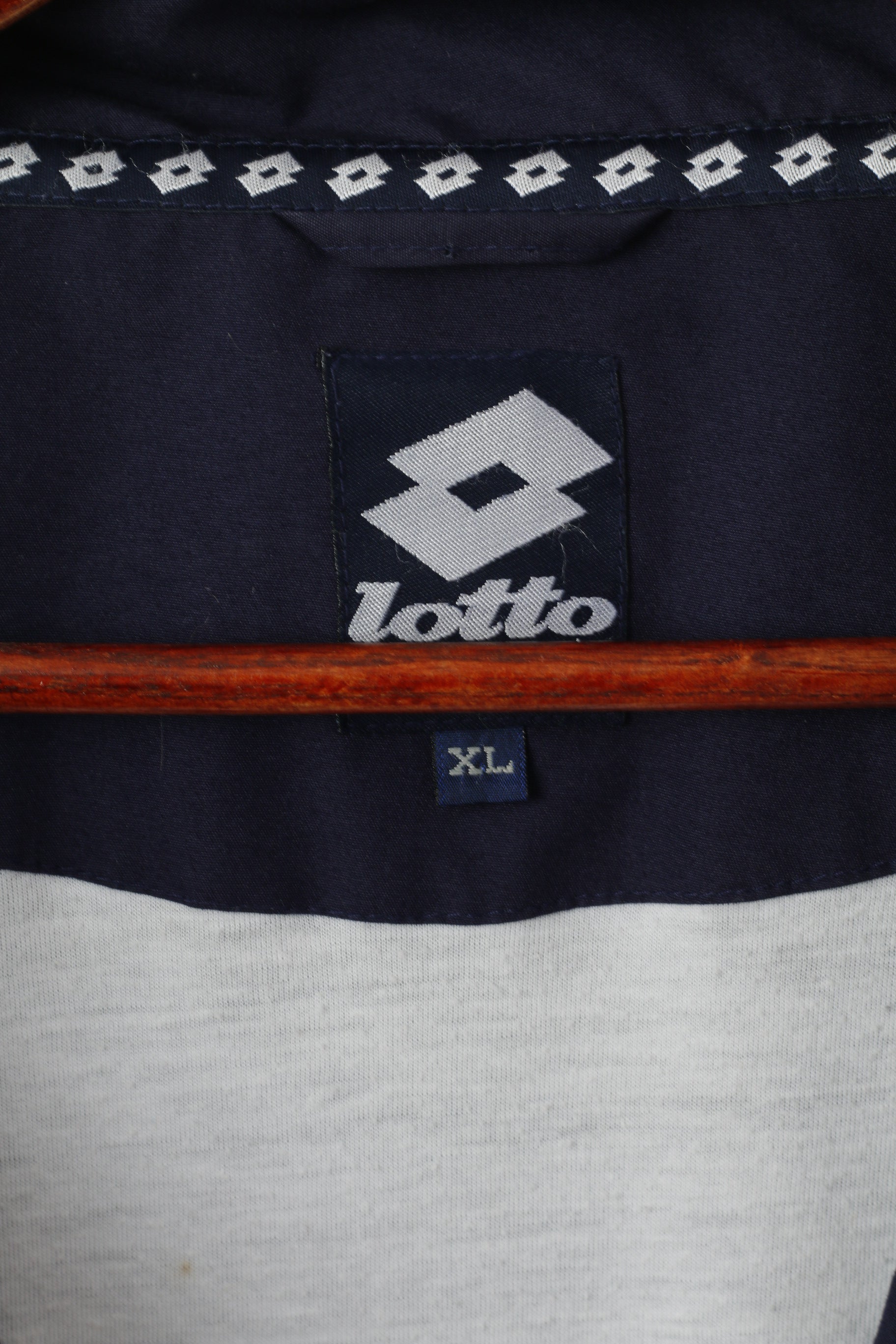 Lotto Hommes XL Veste Marine Vintage Bomber Sportswear Fermeture Éclair Complète Sport Design Italien Haut