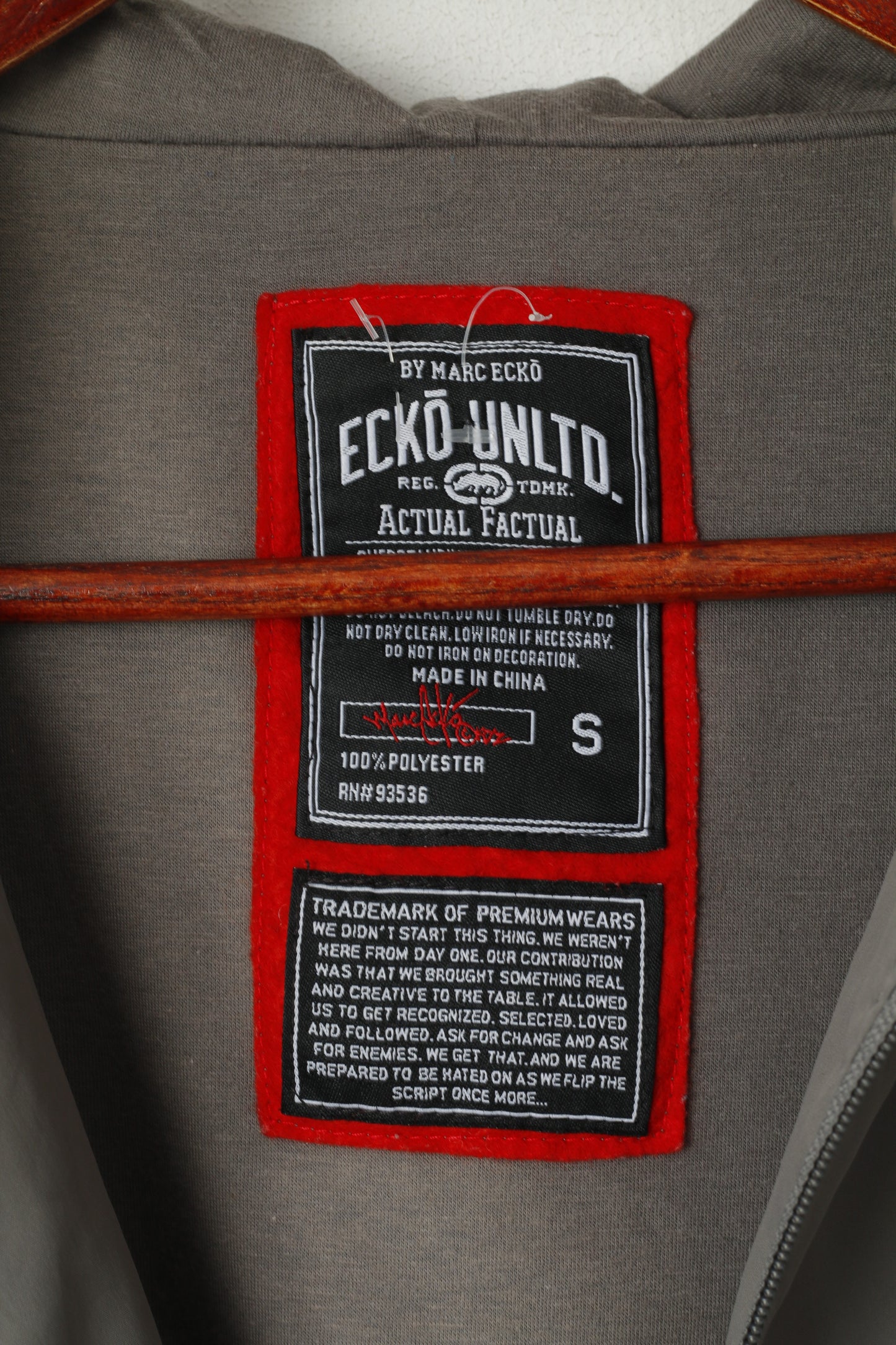 Ecko Unltd. Veste pour hommes gris léger zippé à capuche grand logo haut de sport
