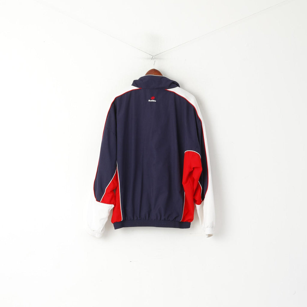 Lotto Hommes XL Veste Marine Vintage Bomber Sportswear Fermeture Éclair Complète Sport Design Italien Haut