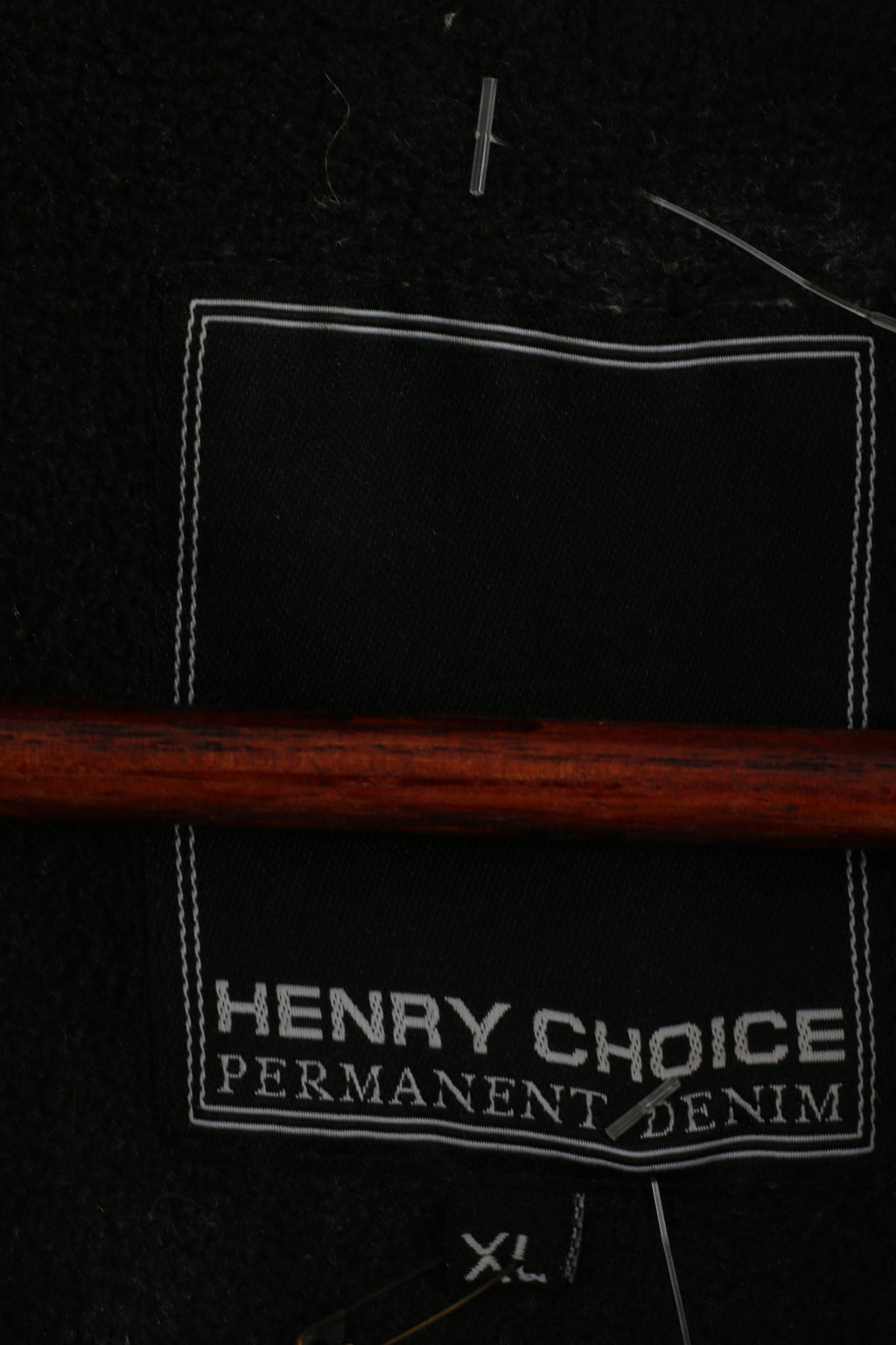 Henry Choice Men XL Jacket Black Dakota Pernament Denim Hood Fleece Lined Top