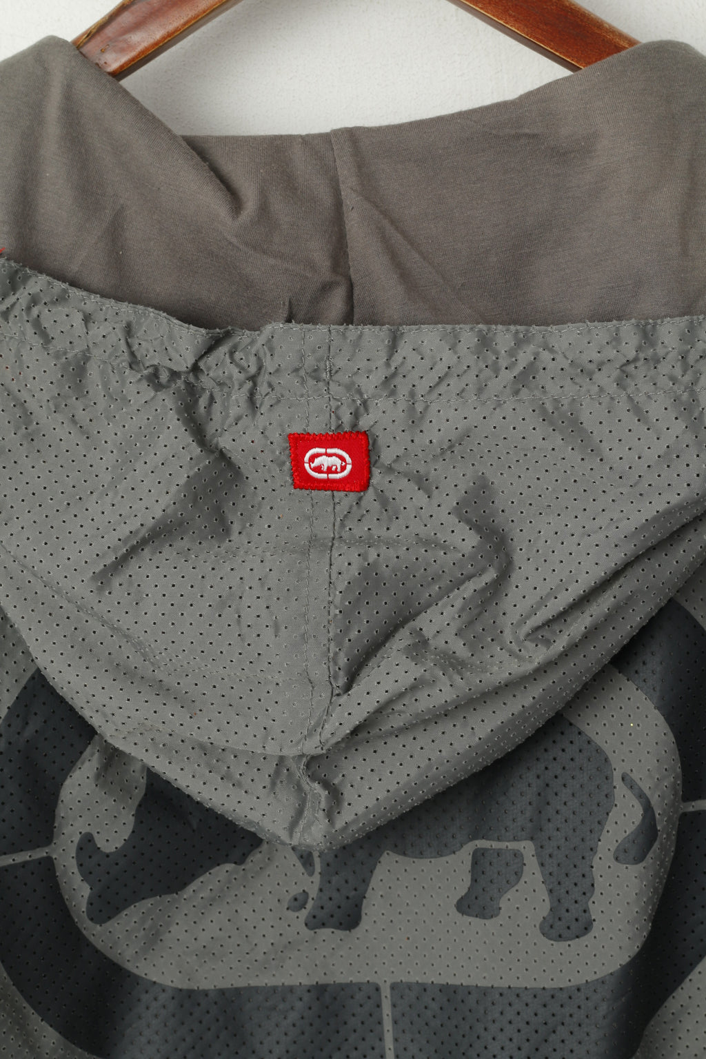 ECKO Unltd. Men S Jacket Gray Lightweight Zip Up Hooded Big Logo Sport Top