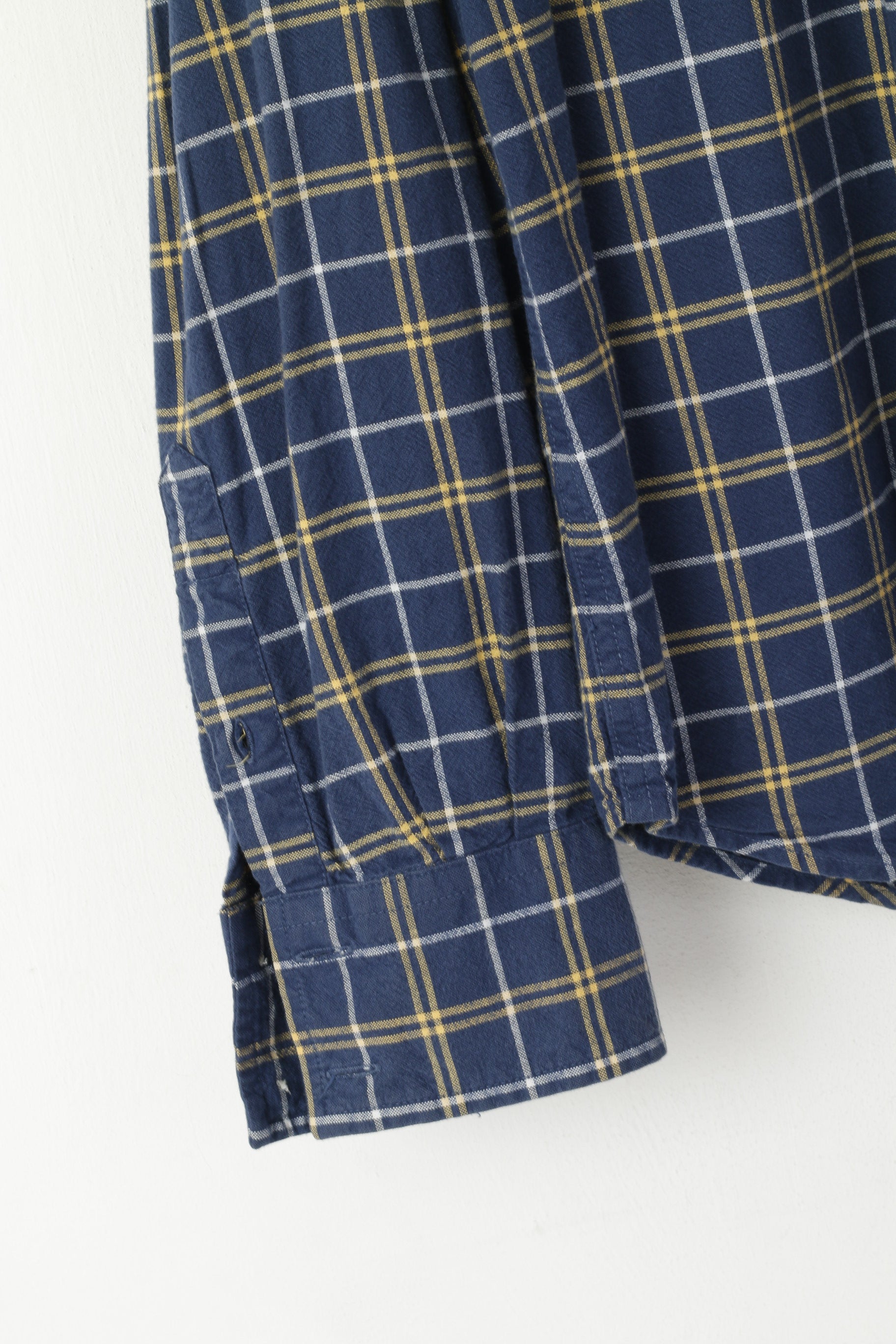 Superdry Men XXL (XL) Casual Shirt Navy Check Navy The Dry Oxford Long Sleeve Top