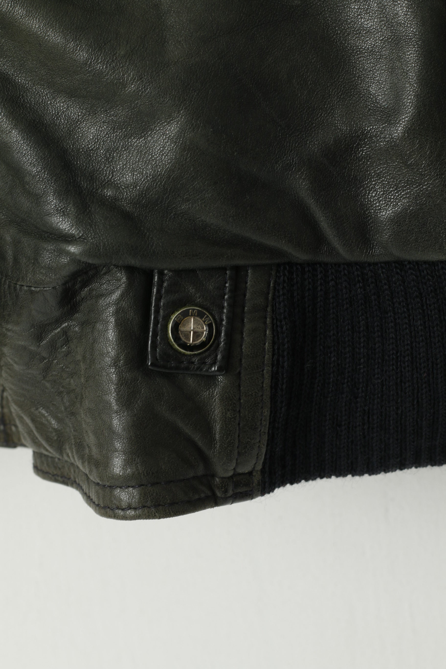 BMW Hommes 50 M Bomber Jacket Cuir Biker M Style vintage Vert vintage Allemagne de l’Ouest Top