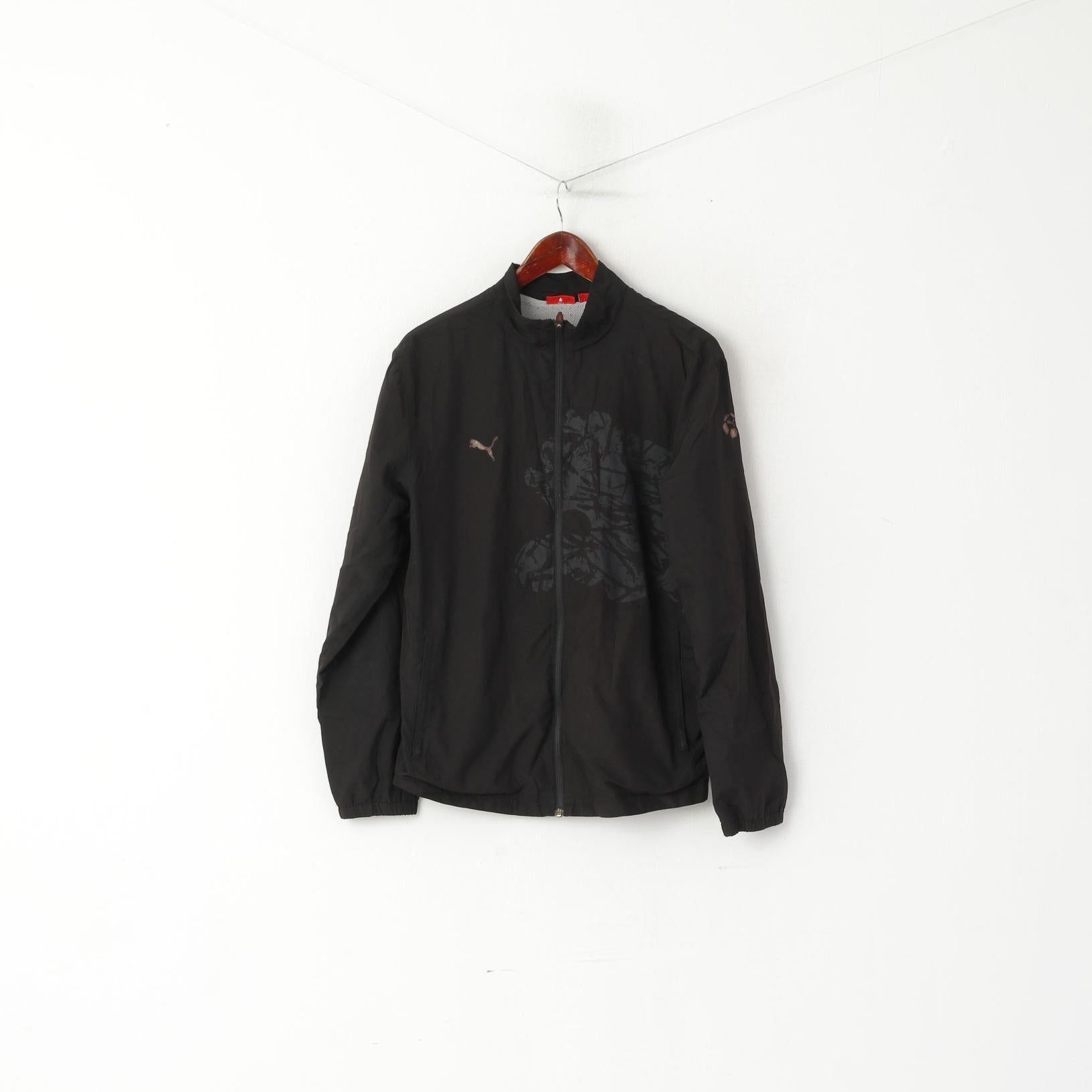 Giacca Puma da uomo M nera Sportswear Vintage Full Zip Activewear Track Top