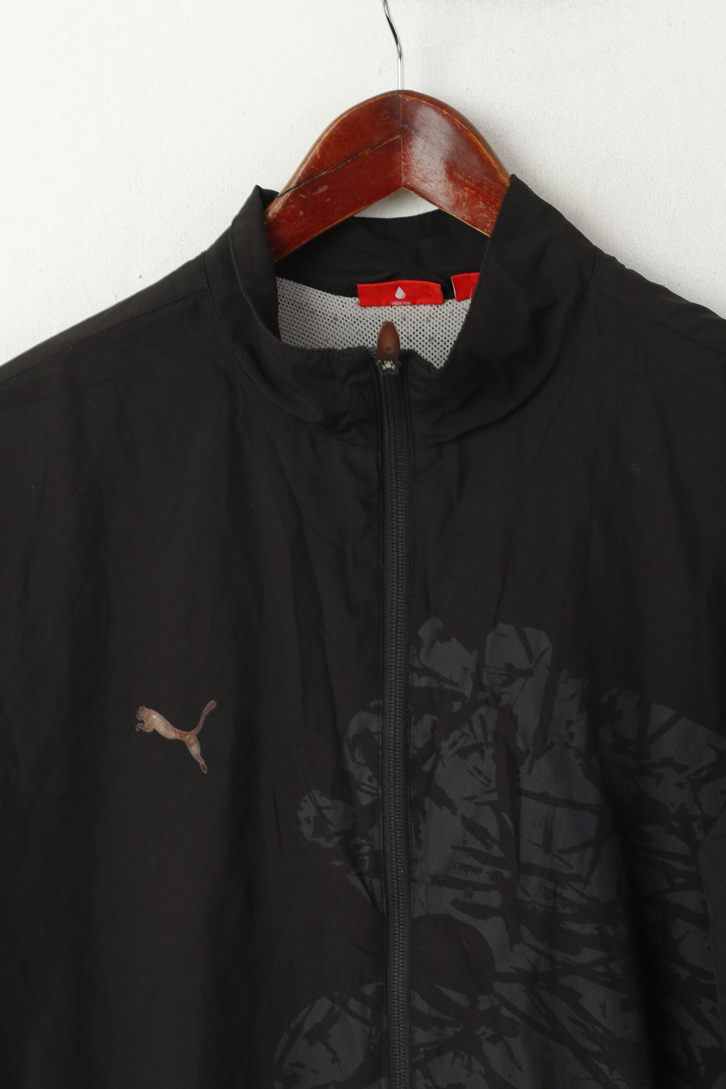 Puma Men M Jacket Black Sportswear Vintage Full Zip Activewear Track Top