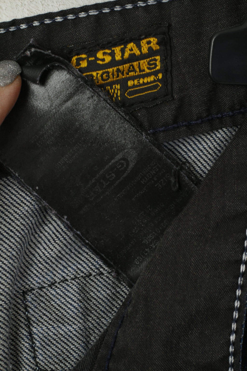 Pantaloni jeans G-Star Raw da uomo 34 Pantaloni a gamba dritta in cotone blu scuro Italia