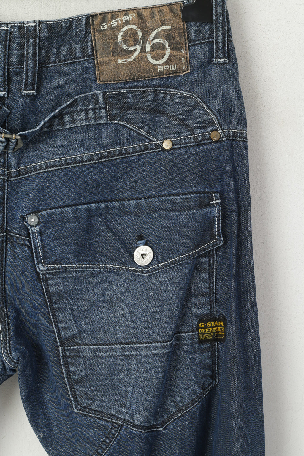 Pantaloni jeans G-Star Raw da uomo 34 Pantaloni a gamba dritta in cotone blu scuro Italia
