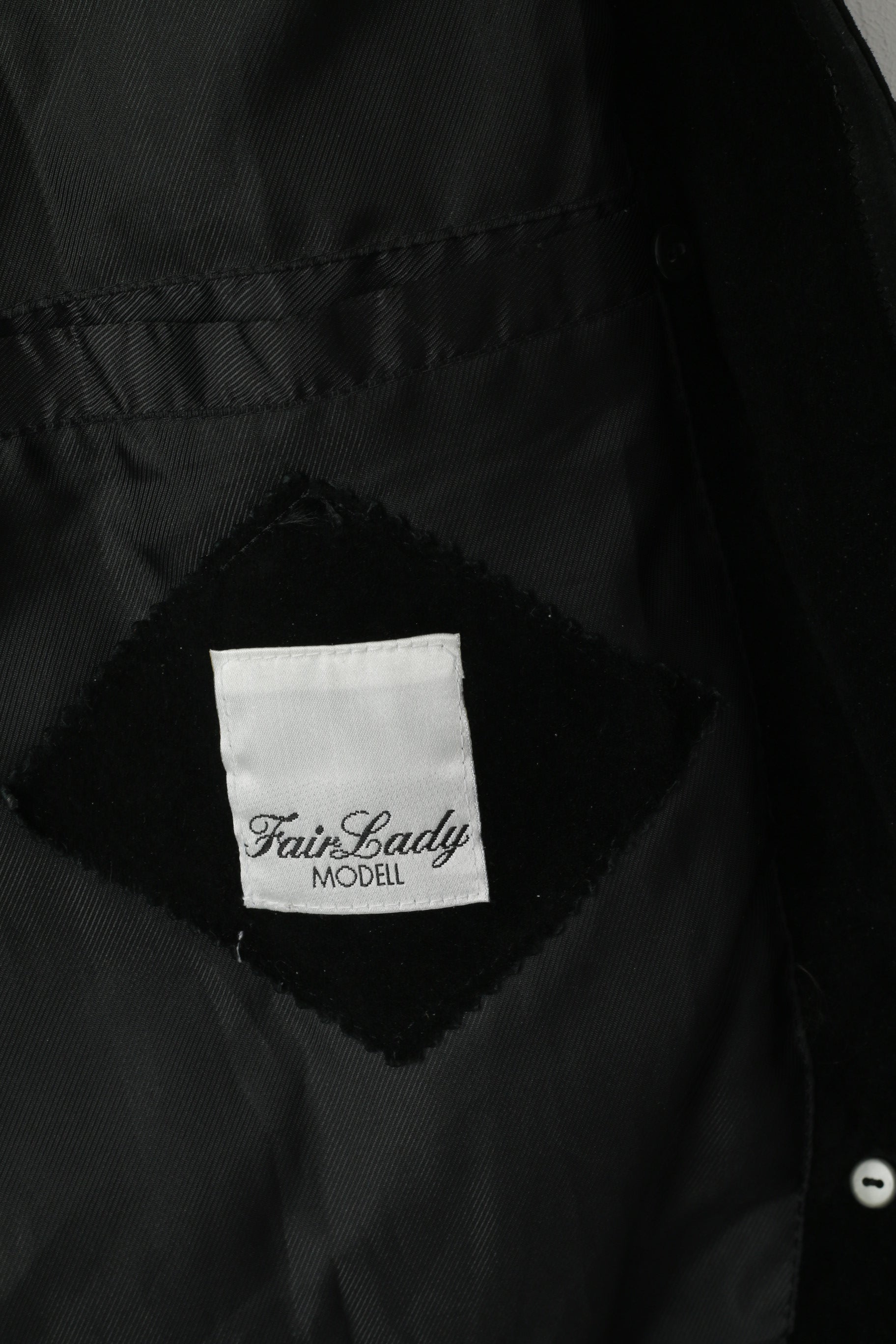 Fair Lady Modell Femme M Veste Cuir Noir Vintage Années 90 Brillant Classique Top