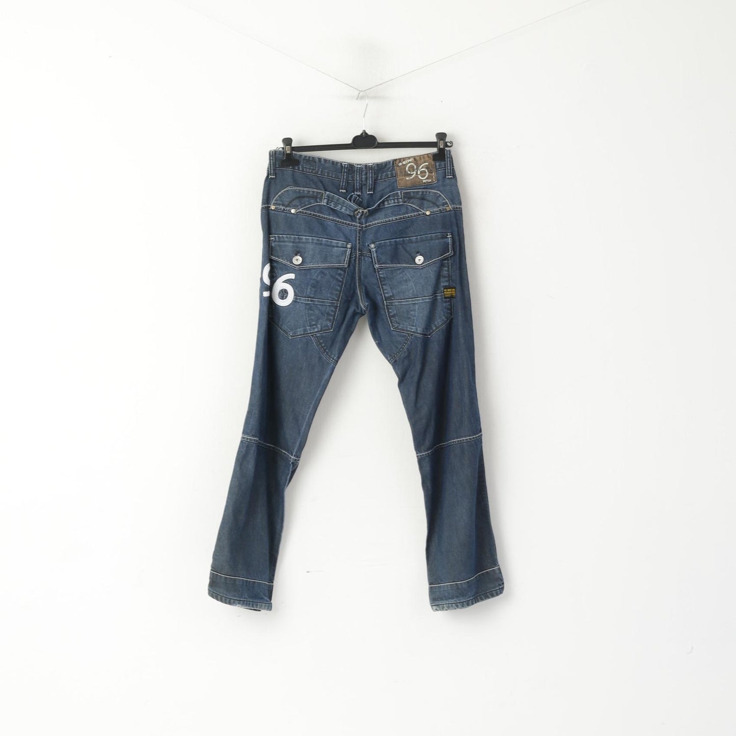 Pantaloni jeans G-Star Raw da uomo 34 Pantaloni a gamba dritta in cotone blu scuro Italia