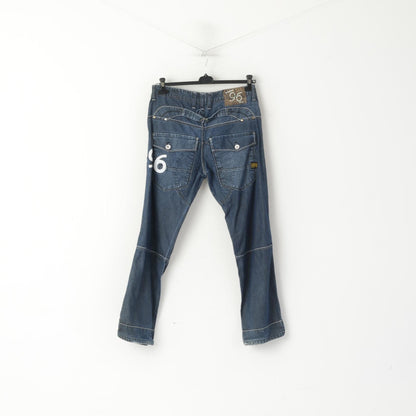 Pantaloni jeans G-Star Raw da uomo 34 Pantaloni a gamba dritta in cotone blu scuro Italia