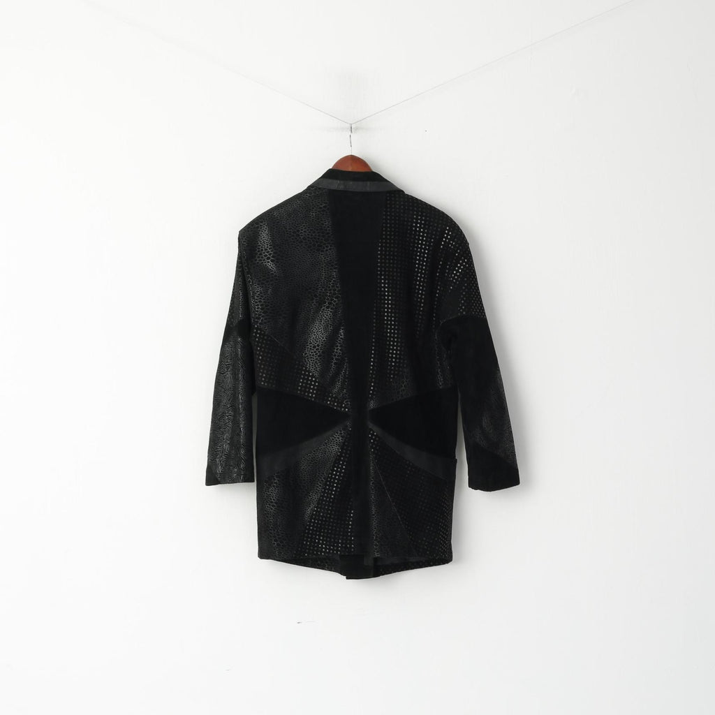 Fair Lady Modell Women M Jacket Black Leather Vintage 90s Shiny Classic Top