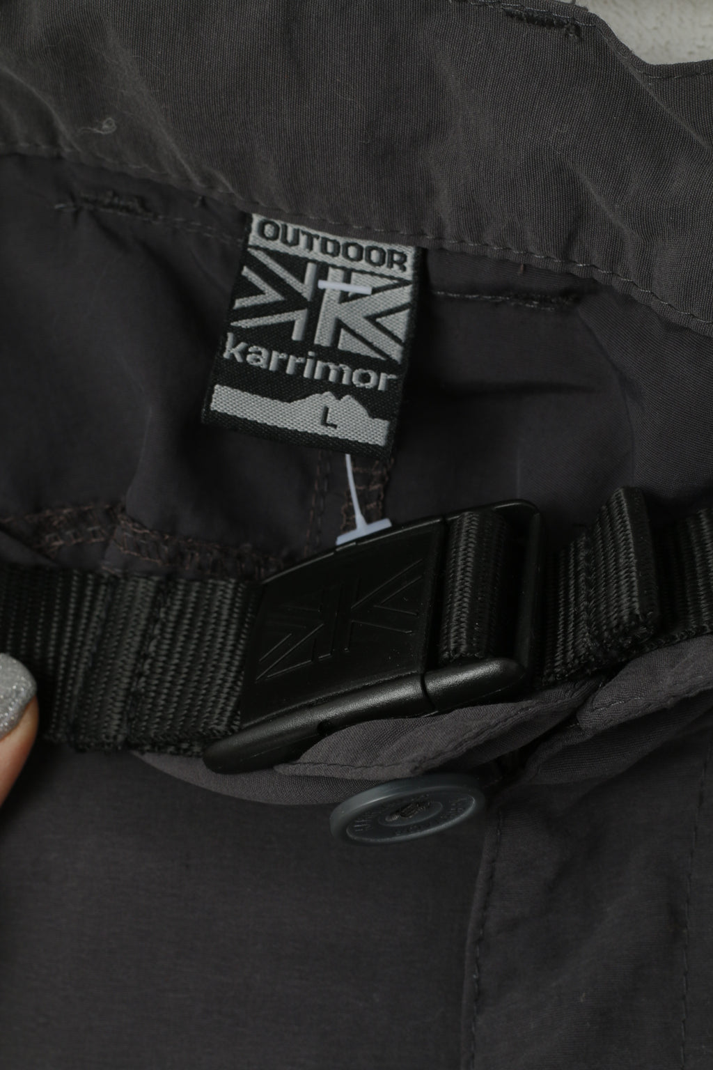 Karrimor Men L Trousers Grey Outdoor Nylon Waterproof Combat Pants