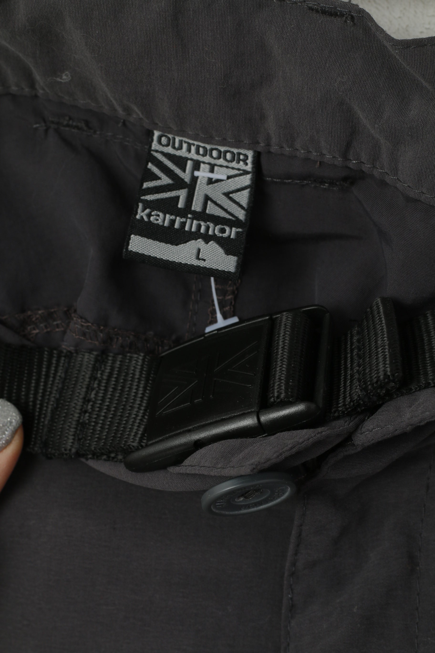 Karrimor Men L Trousers Grey Outdoor Nylon Waterproof Combat Pants