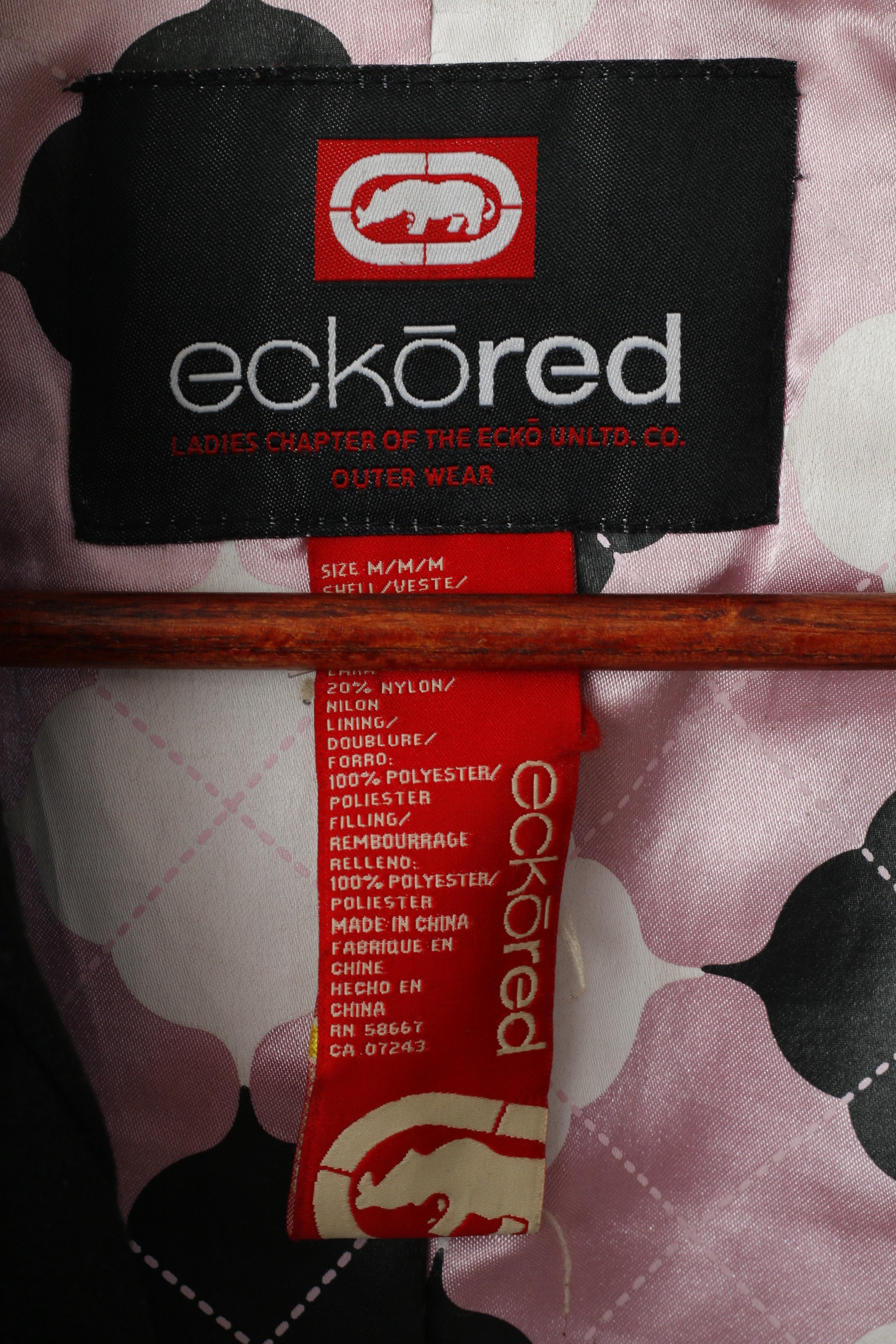 Ecko Red Women M Jacket Black Wool Nylon Blend Cropped Snaps Casual Top