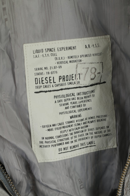 Giacca Diesel da donna L Bomber con cerniera intera argento lucido tipo 78 Project Space Top