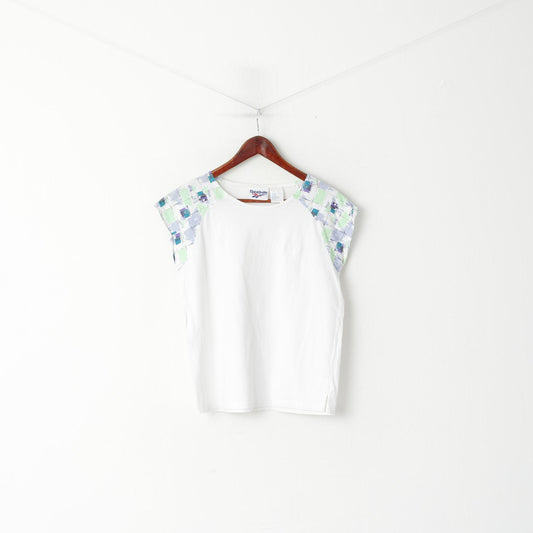 Reebok Women S Shirt White Cotton Vintage Sleeveless Activewear Classic Top