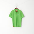 Puma Men L Polo Shirt Green Cotton Lifestyle Sport Detailed Buttons Top