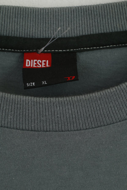 Diesel Uomo XL (M) Camicia a maniche lunghe in cotone Top grafico in cotone verde