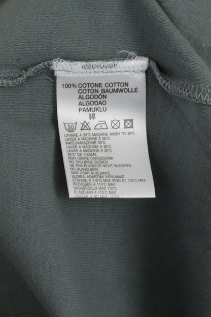 Diesel Homme XL (M) Chemise Manches Longues Coton Vert Coton Graphique Haut
