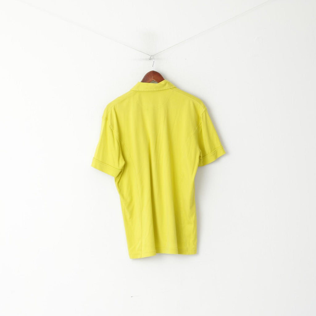 Galvin Green Men L Polo Shirt Lime Cotton Golf Stretch Snaps Pocket Sport Top