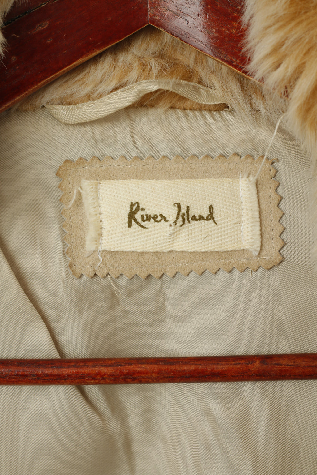 River Island Femmes 36 10 S Bodywarmer Beige Fausse Fourrure Zippée Boho Gilet