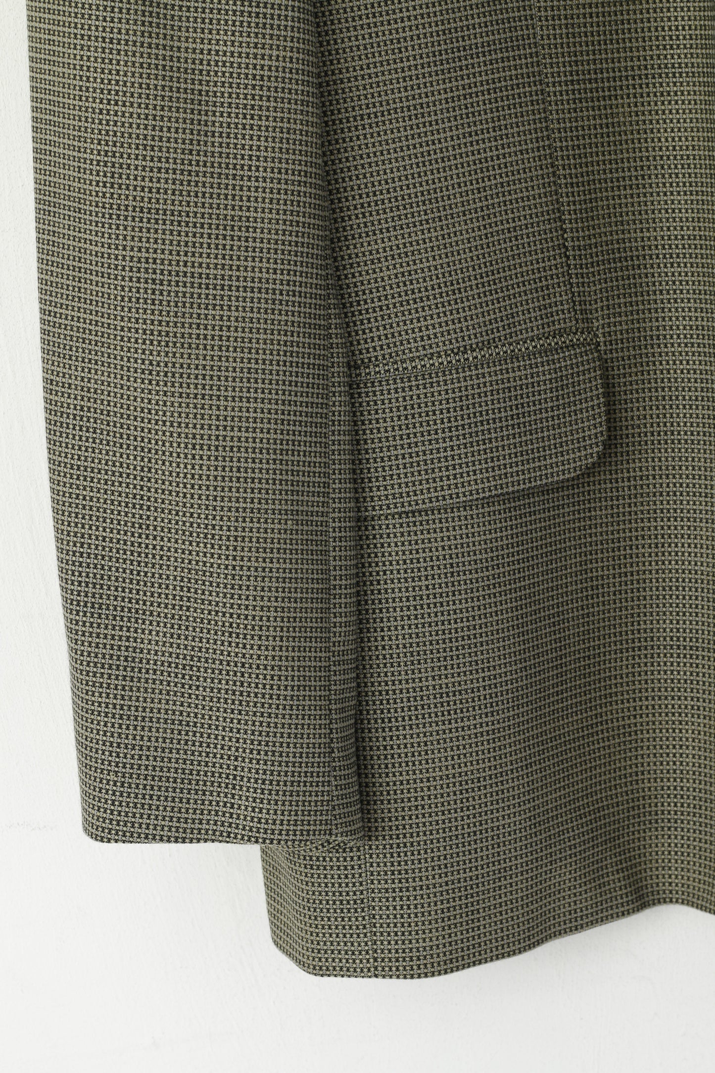 Debenham & Freebody Men 44 54 Blazer Gray Vintage Wool Wool Check Grey