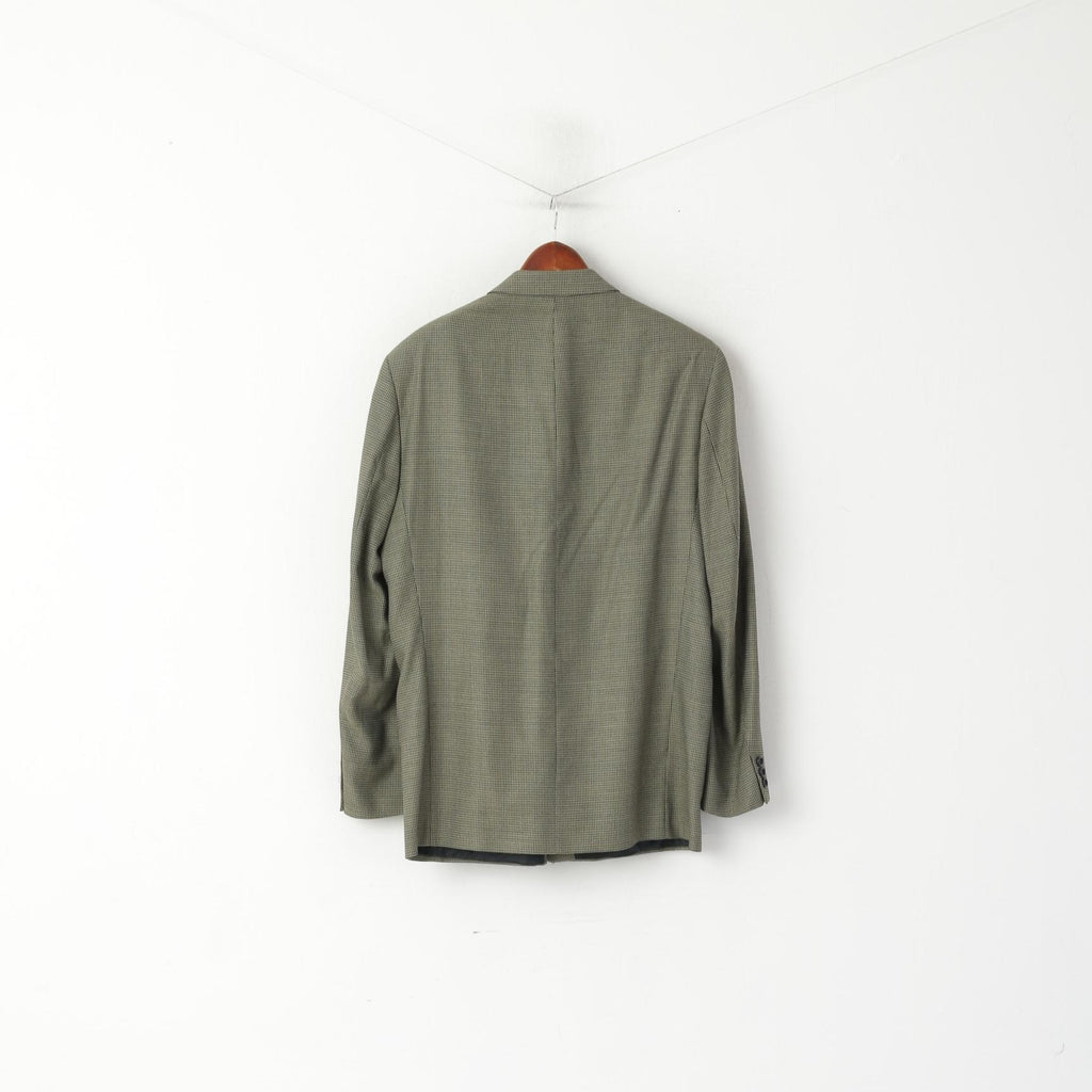 Debenham & Freebody Men 44 54 Blazer Gray Vintage Wool Wool Check Grey