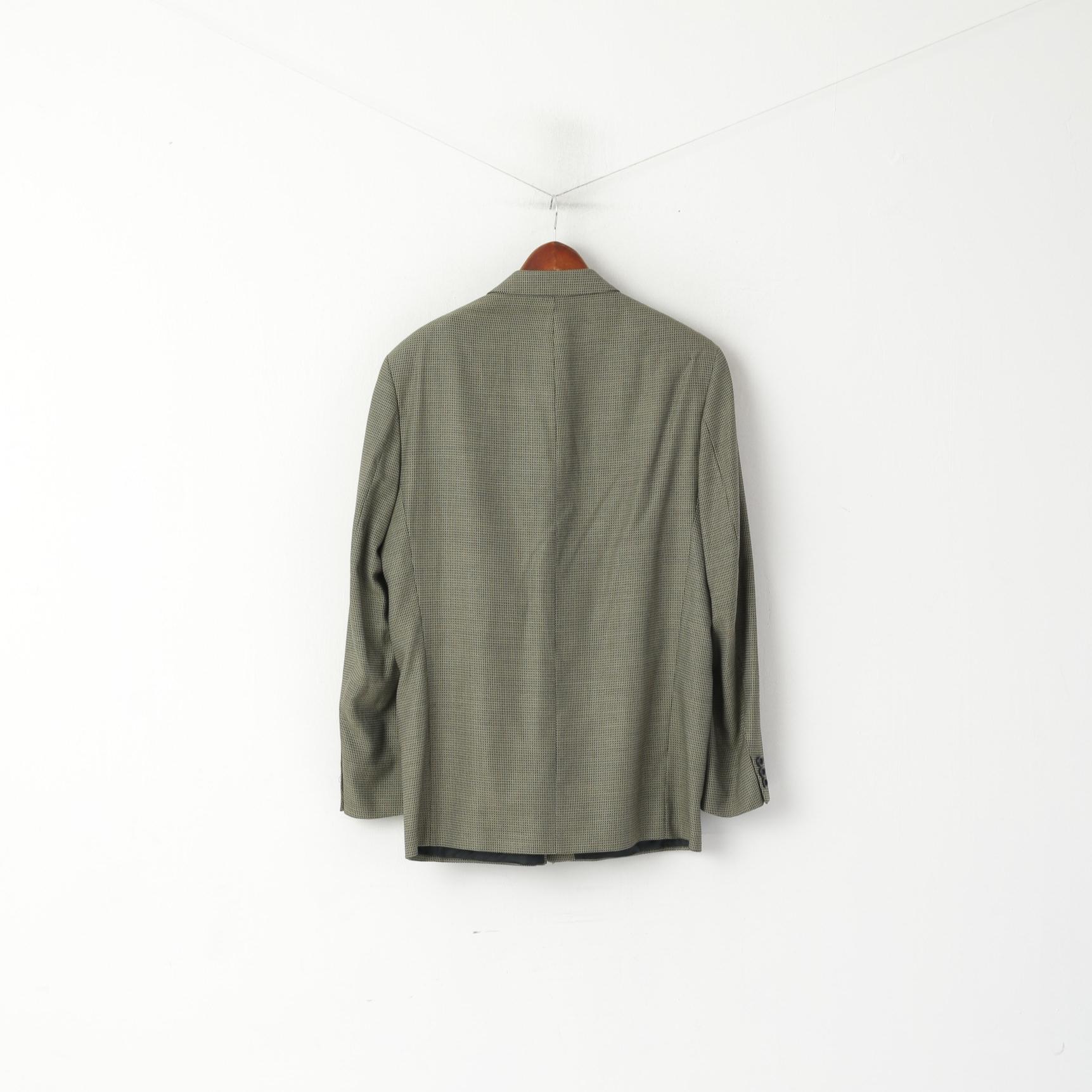 Debenham & Freebody Men 44 54 Blazer Gray Vintage Wool Wool Check Grey