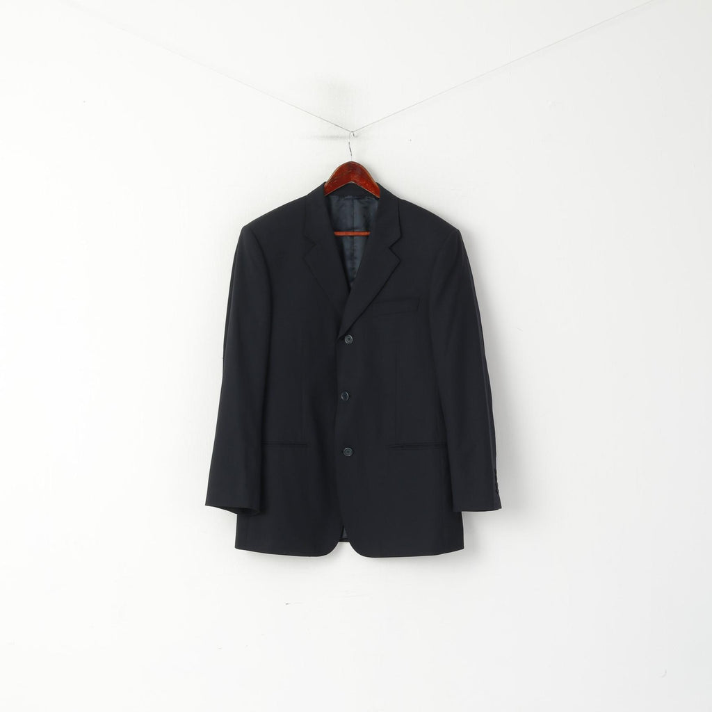Pierre Cardin Homme 50 40 Blazer Marine Laine vintage Veste Simple Boutonnage