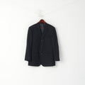 Pierre Cardin Homme 50 40 Blazer Marine Laine vintage Veste Simple Boutonnage