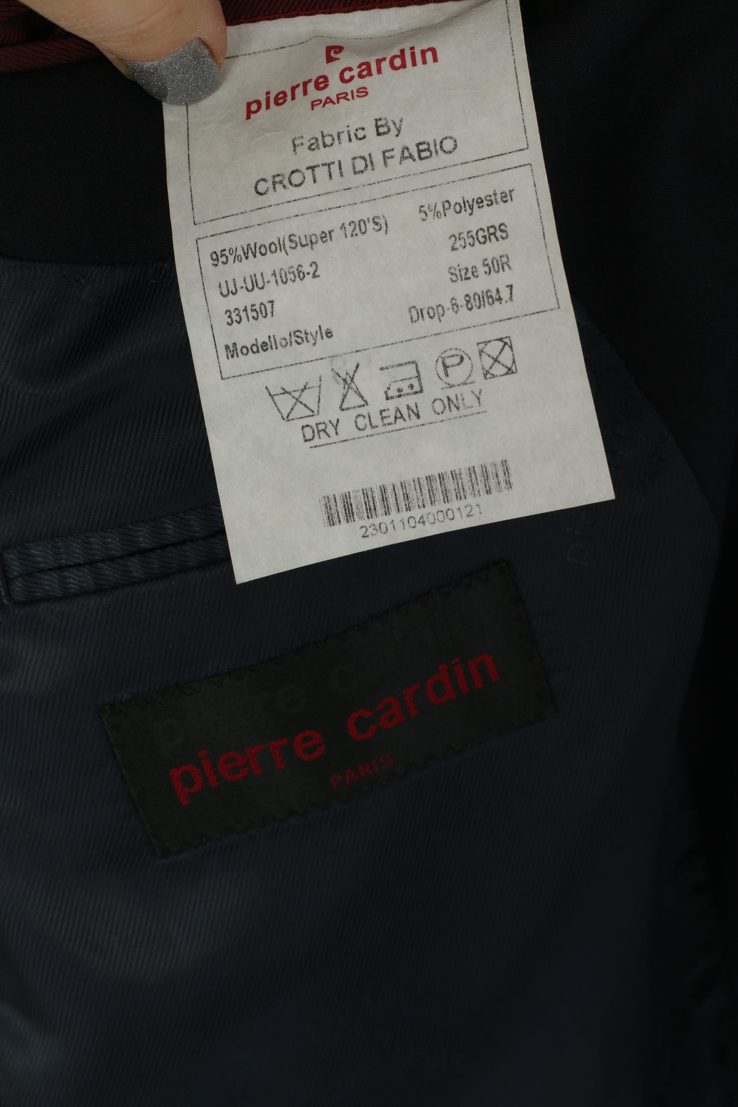 Pierre Cardin Homme 50 40 Blazer Marine Laine vintage Veste Simple Boutonnage