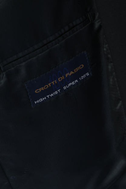 Pierre Cardin Uomo 50 40 Blazer Giacca monopetto vintage in lana blu scuro