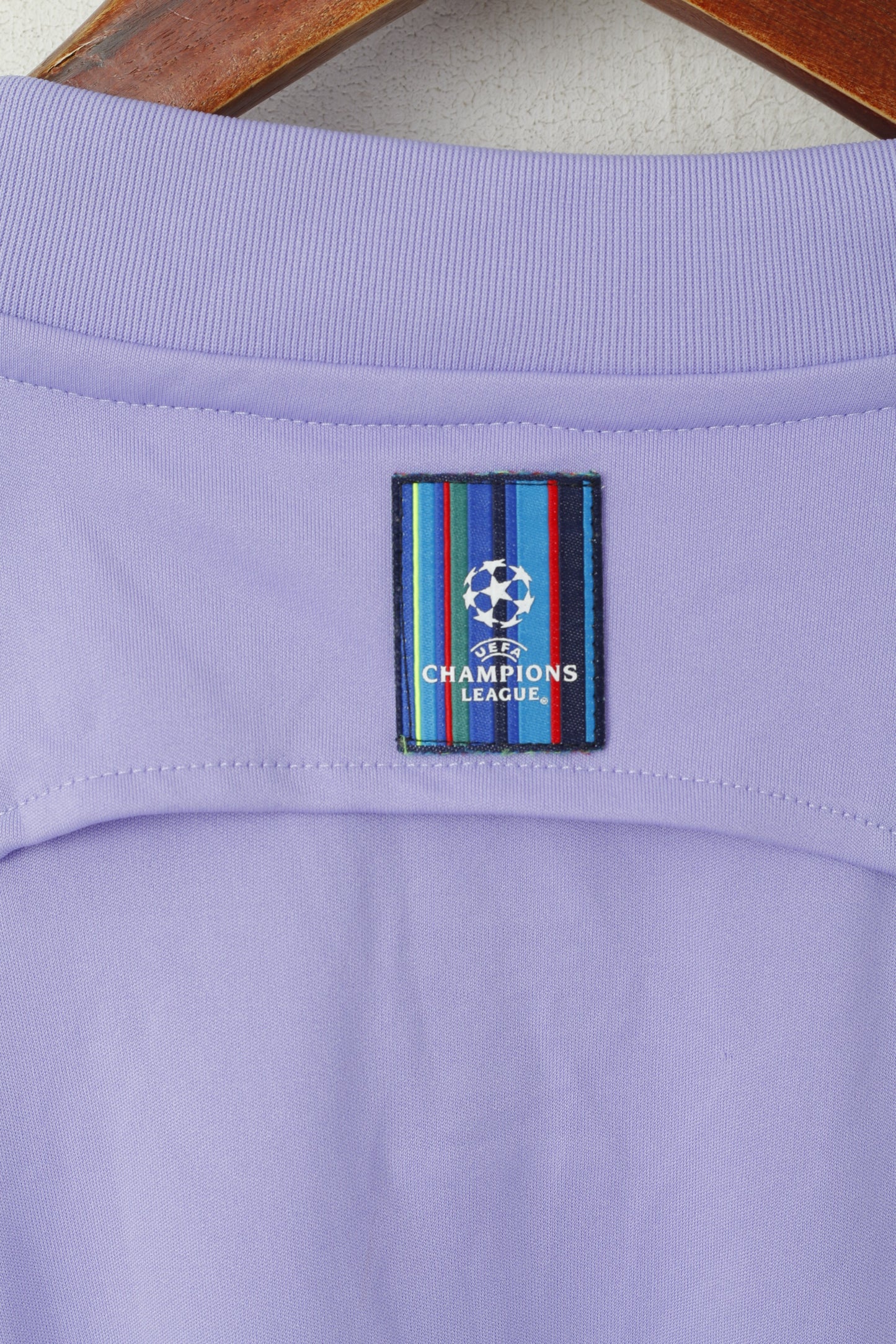 Adidas Men XL Long Sleeved Shirt Purple UEFA Champions League Vintage Jersey