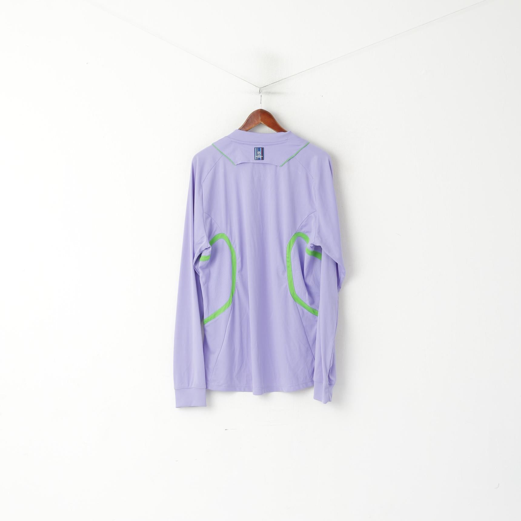 Adidas Hommes XL Chemise à manches longues Violet UEFA Champions League Maillot vintage