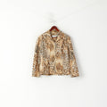 Vendôme Paris Femme 40 M Veste Marron Cheetah Épaulettes Full Zip Vintage Top