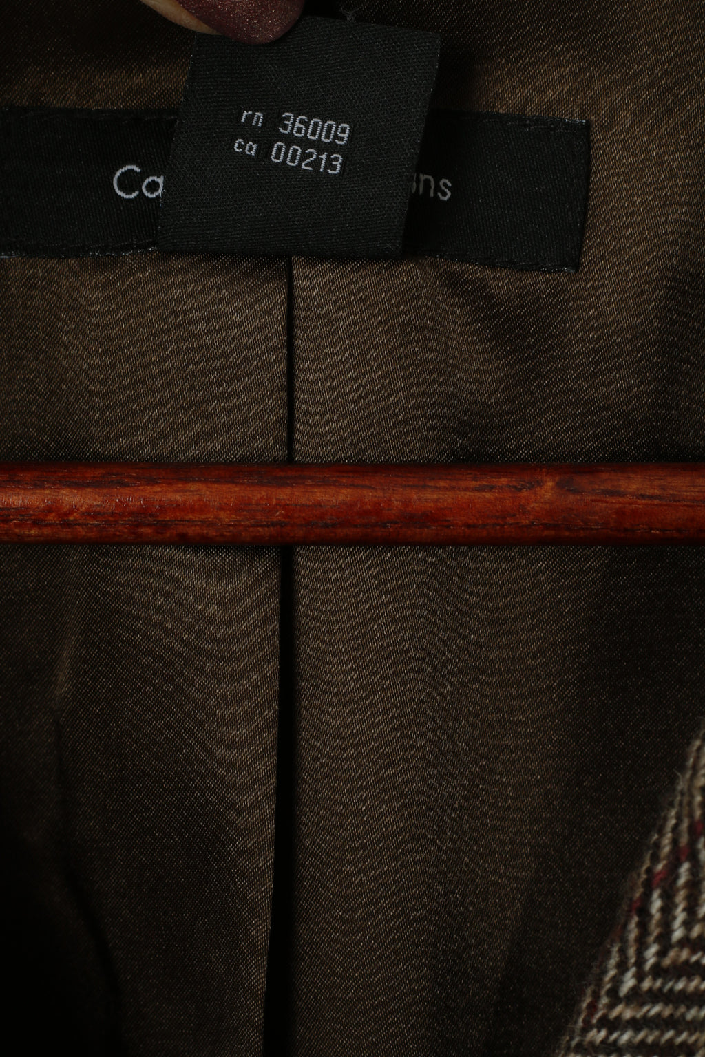 Calvin Klein Jeans Veste XL pour homme en laine marron à chevrons doux à simple boutonnage