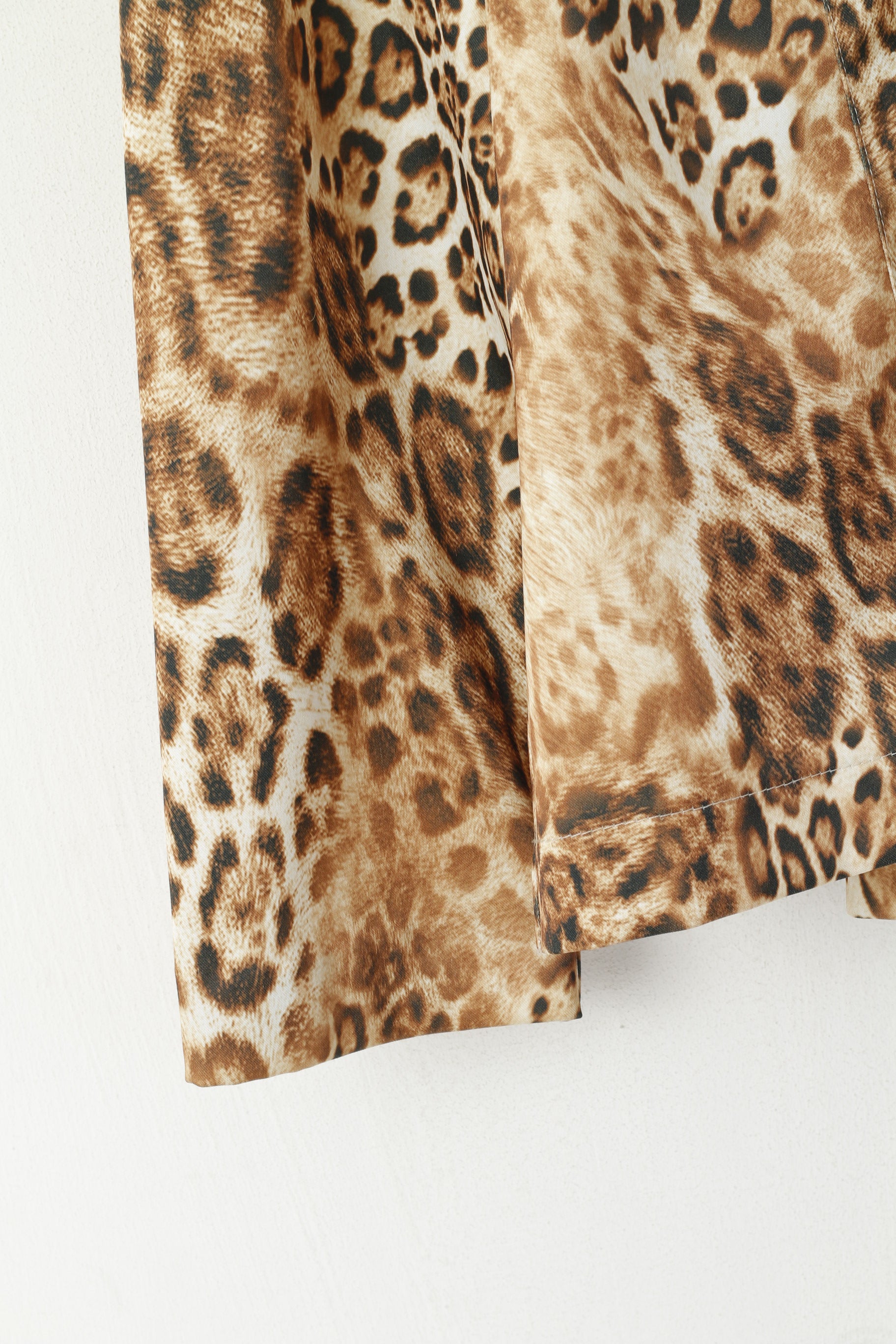 Vendôme Paris Femme 40 M Veste Marron Cheetah Épaulettes Full Zip Vintage Top