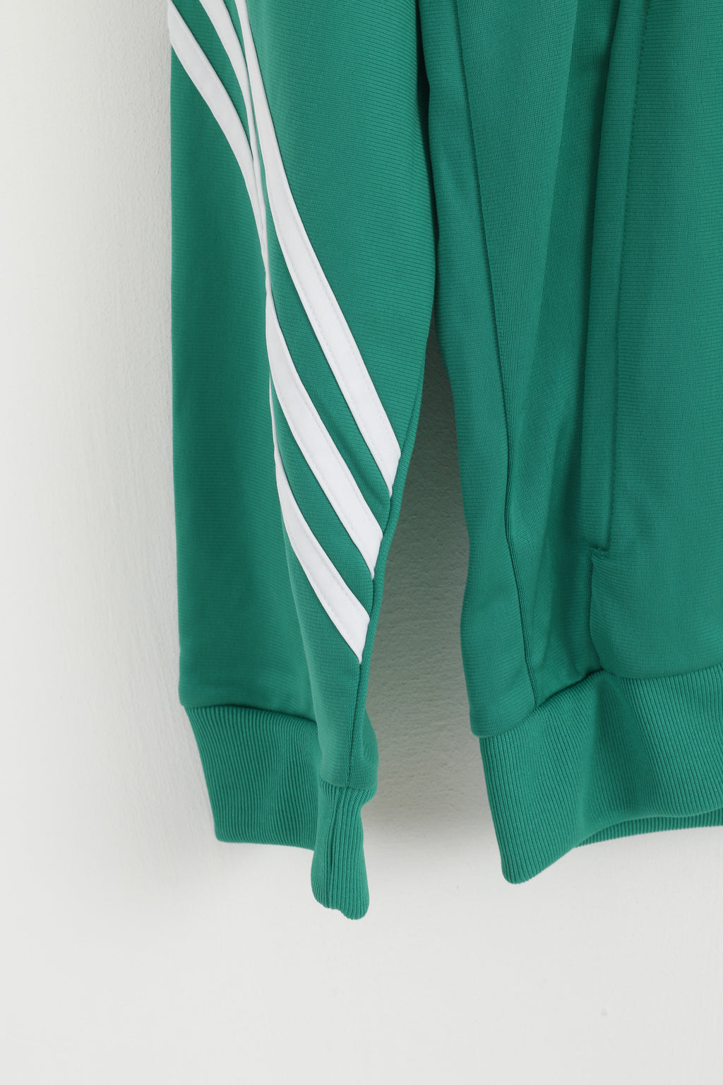 Felpa Adidas da uomo verde lucida slim fit con cerniera intera classica