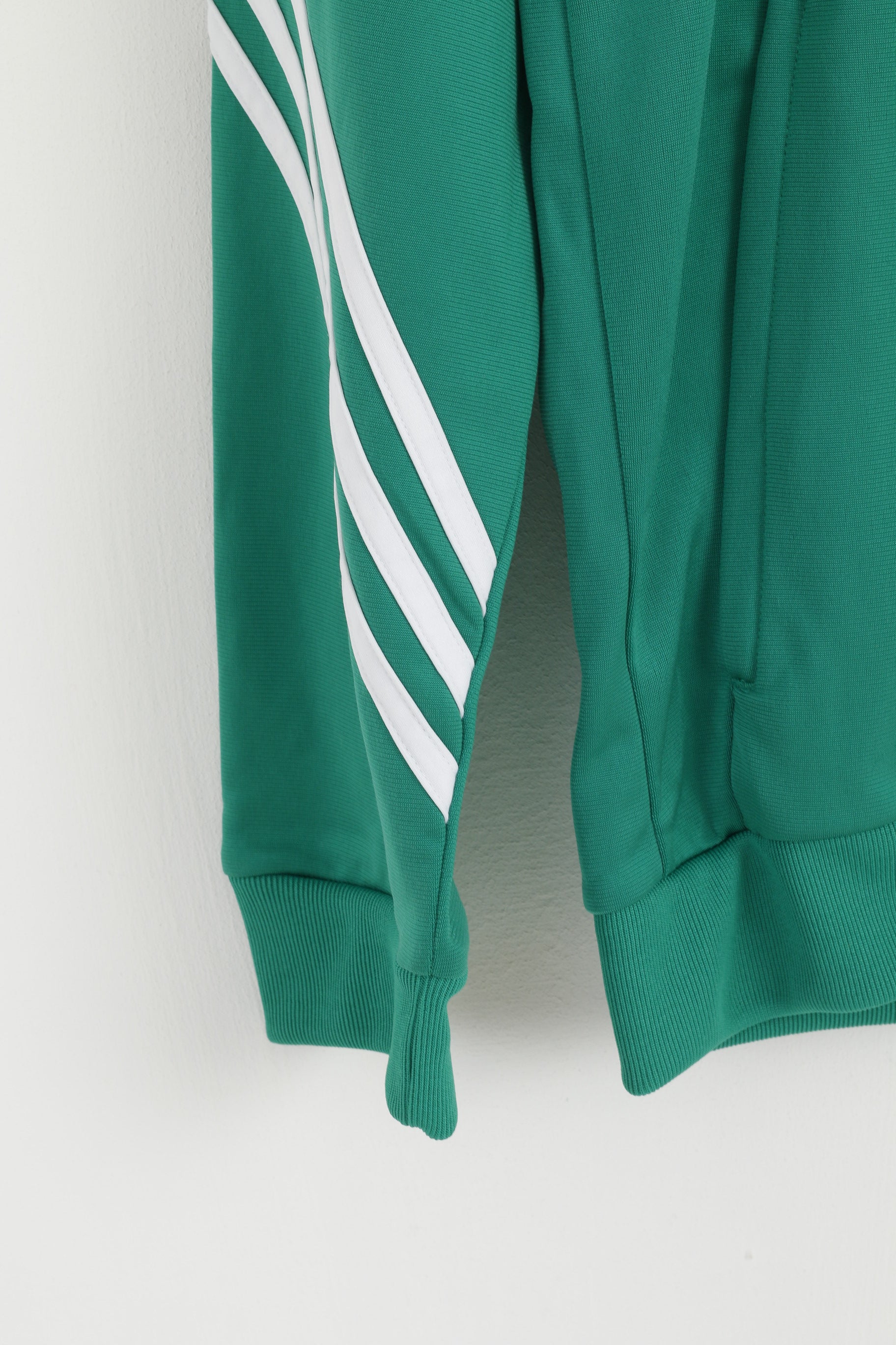 Felpa Adidas da uomo verde lucida slim fit con cerniera intera classica