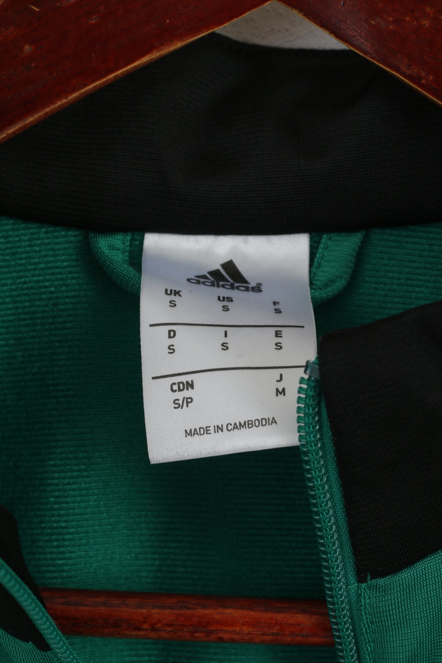Adidas Men S Sweatshirt Green Shiny Slim Fit Full Zipper Classic Track Top