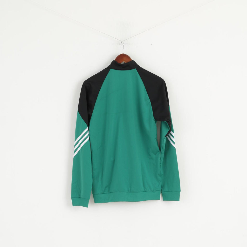 Felpa Adidas da uomo verde lucida slim fit con cerniera intera classica