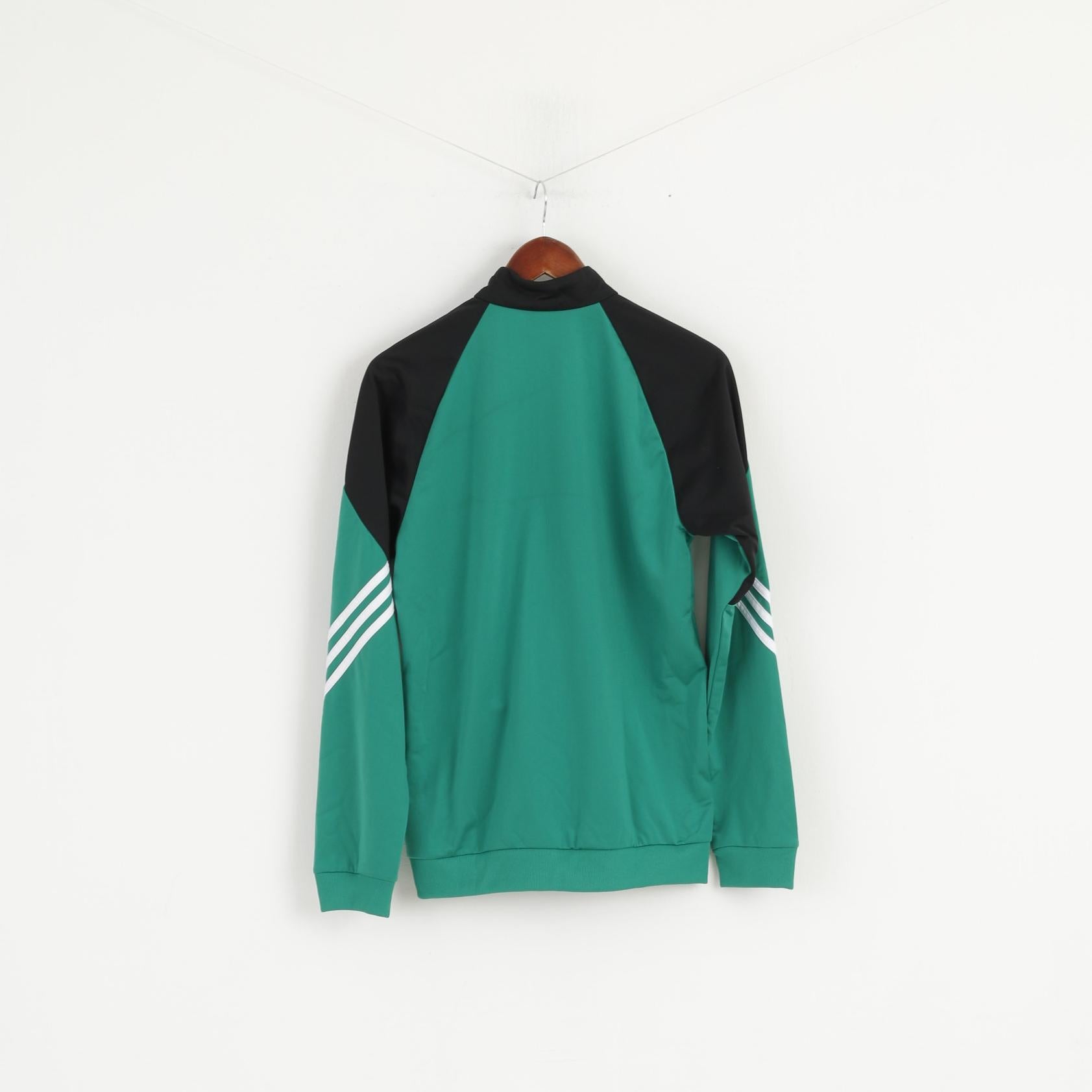 Felpa Adidas da uomo verde lucida slim fit con cerniera intera classica