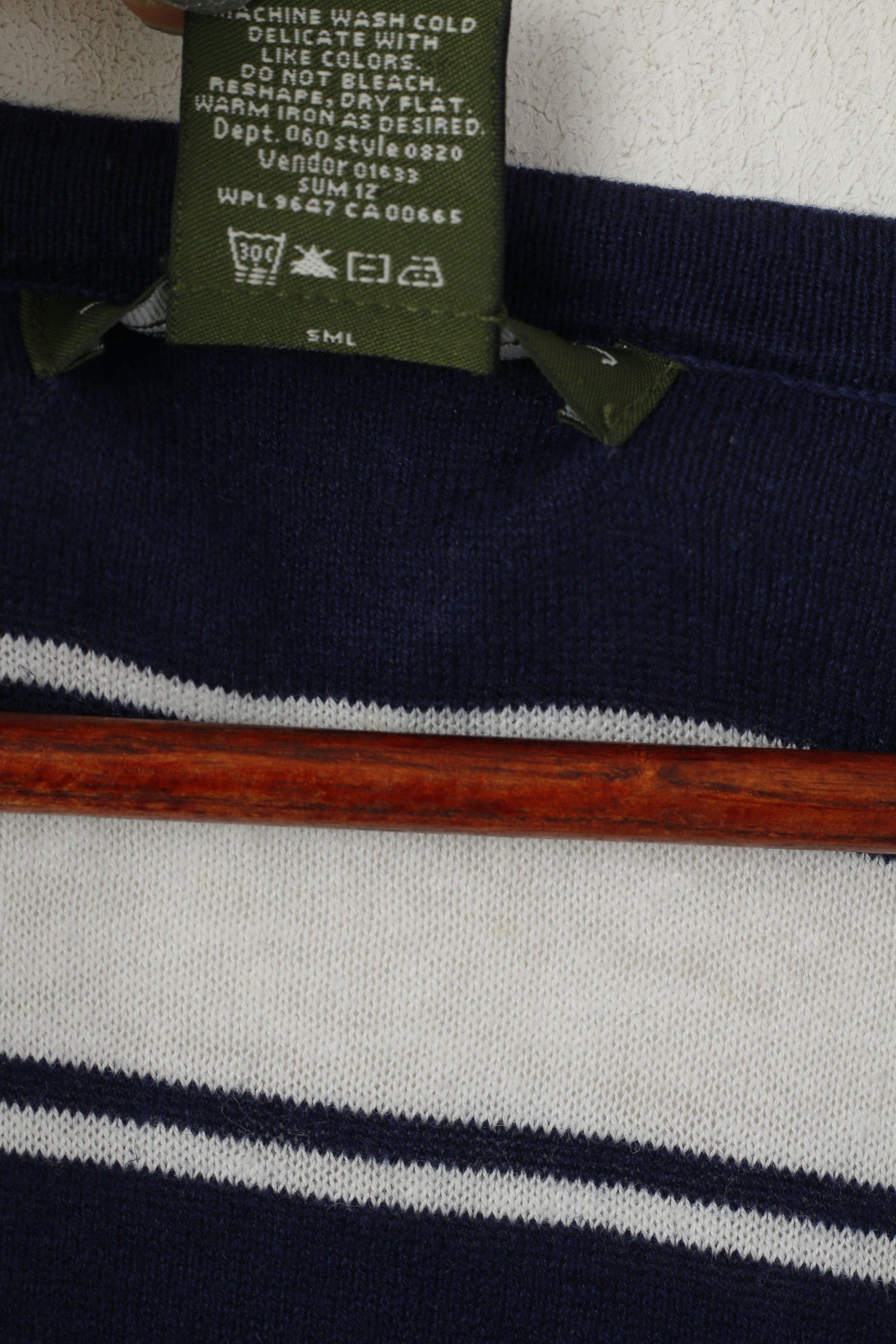 Eddie Bauer Women M Cardigan White Navy Striped Linen Cotton Blend Short Sleeve Top