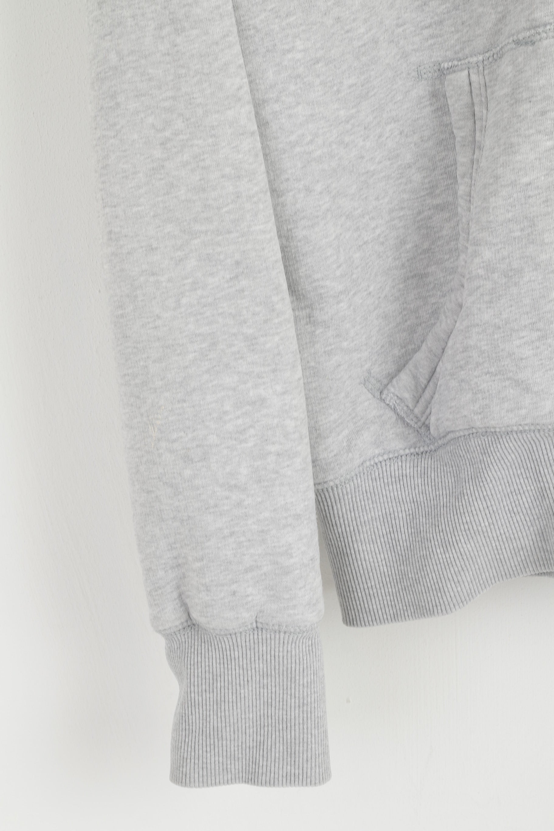 Hilfiger Denim Men M Sweatshirt Grey Cotton Hoodie Full Zipper