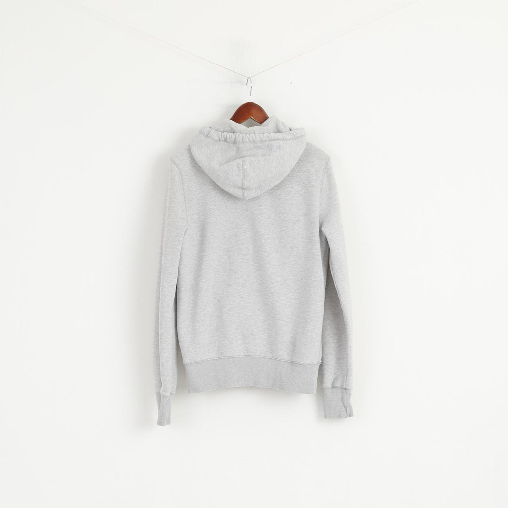 Hilfiger Denim Men M Sweatshirt Grey Cotton Hoodie Full Zipper