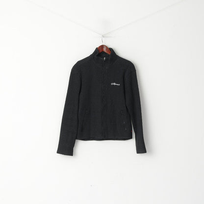 Alpraush Women L Jacket Black Full Zipper Swiss Nylon Waterproof Crinkled Outdoor Top